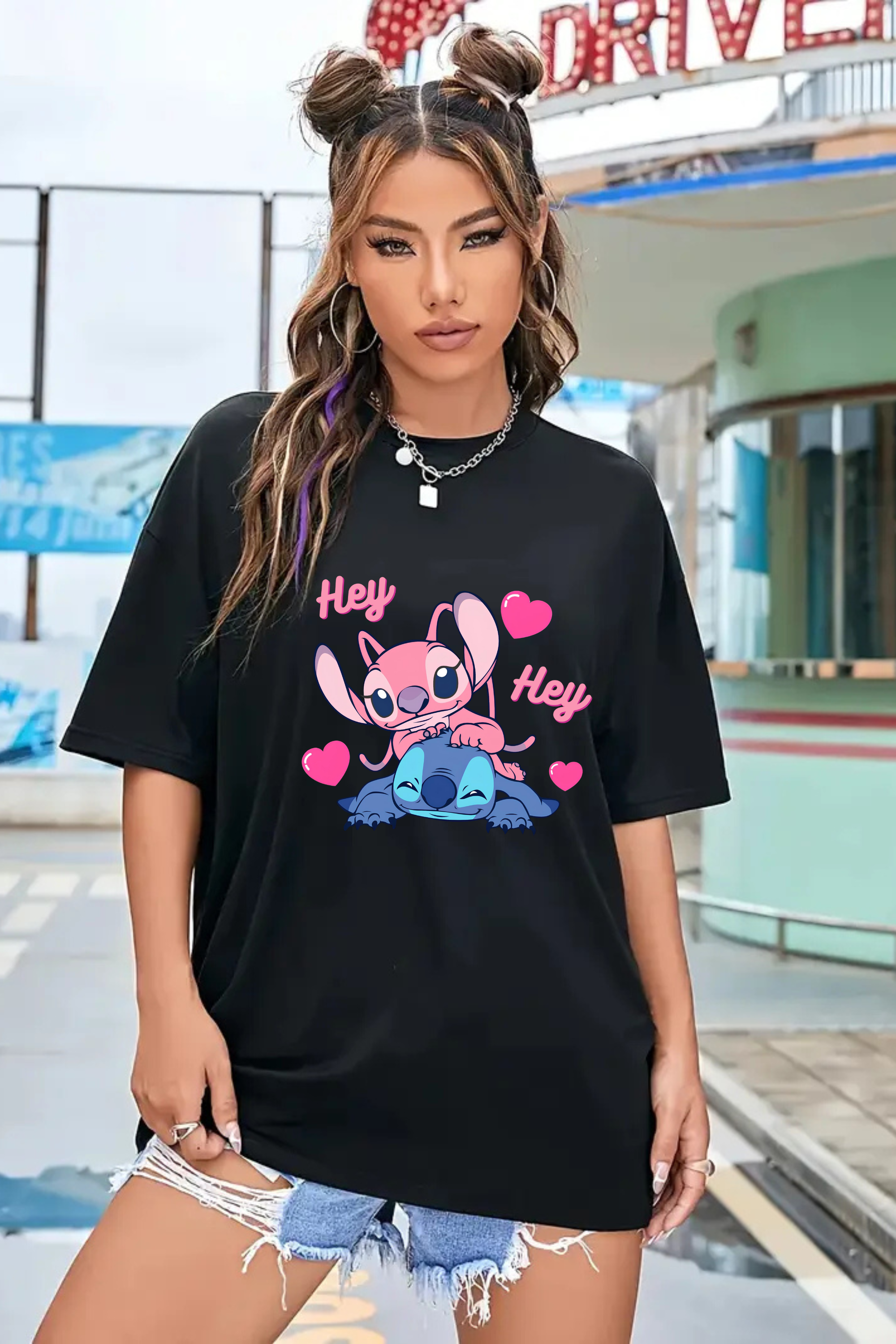 Camiseta Oversized Stitch and Angel EF MEIO