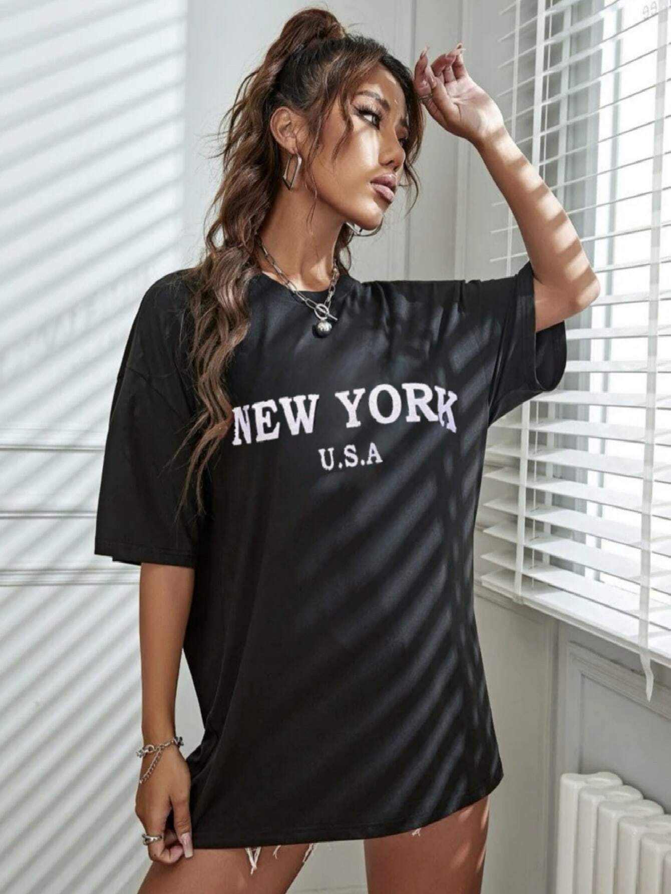 Camiseta Oversized New York U.S.A EF