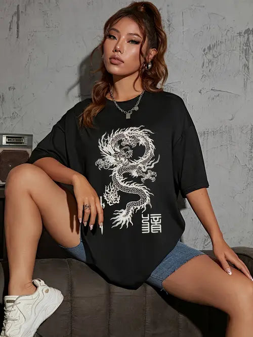 Camiseta Oversized Dracônica Style EF