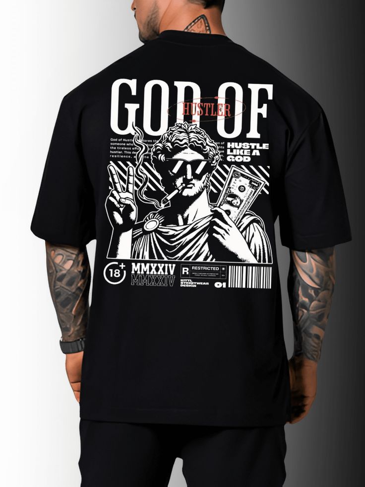 Camiseta Oversized God of Hustler EC