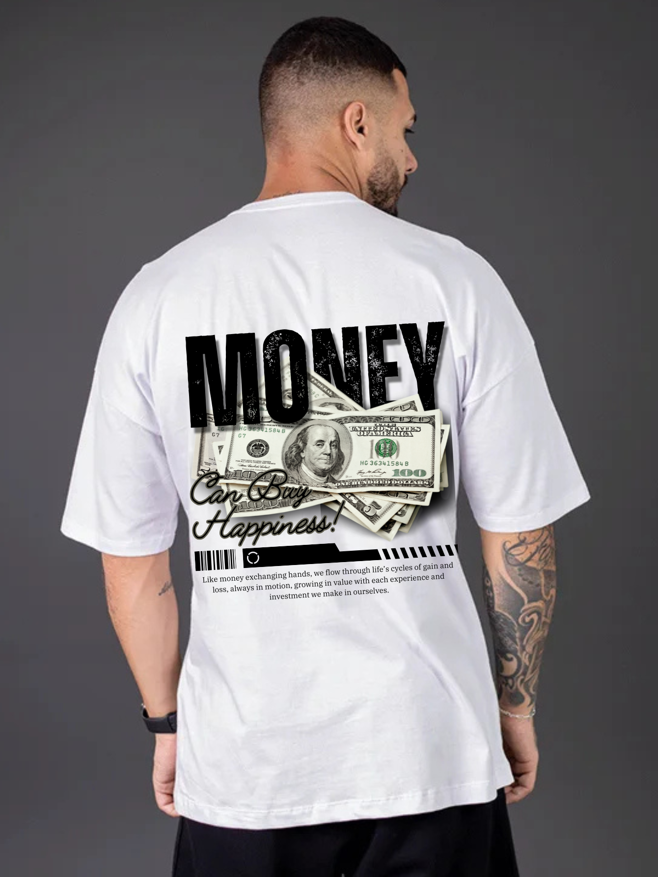 Camiseta Oversized Money can buy hapiness EC