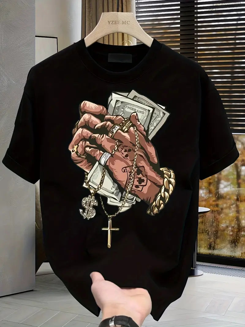 Camiseta Oversized Money and Pray EF MEIO