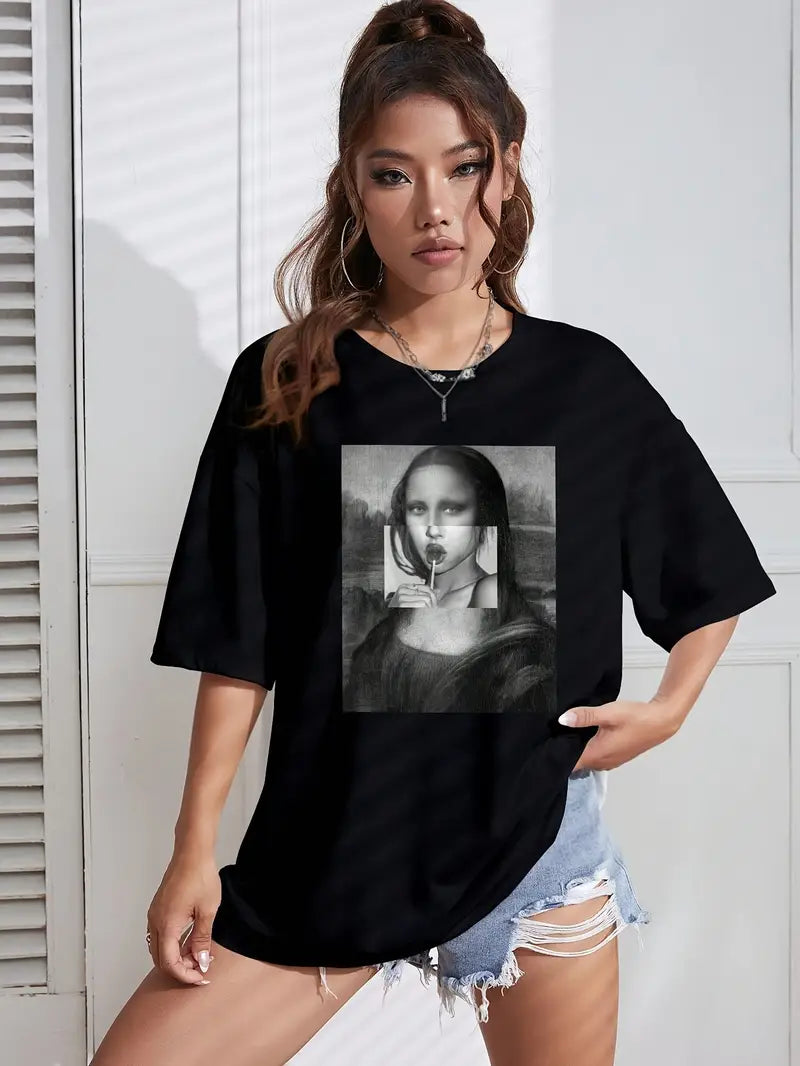 Camiseta Oversized Monalisa Lollipop EF MEIO