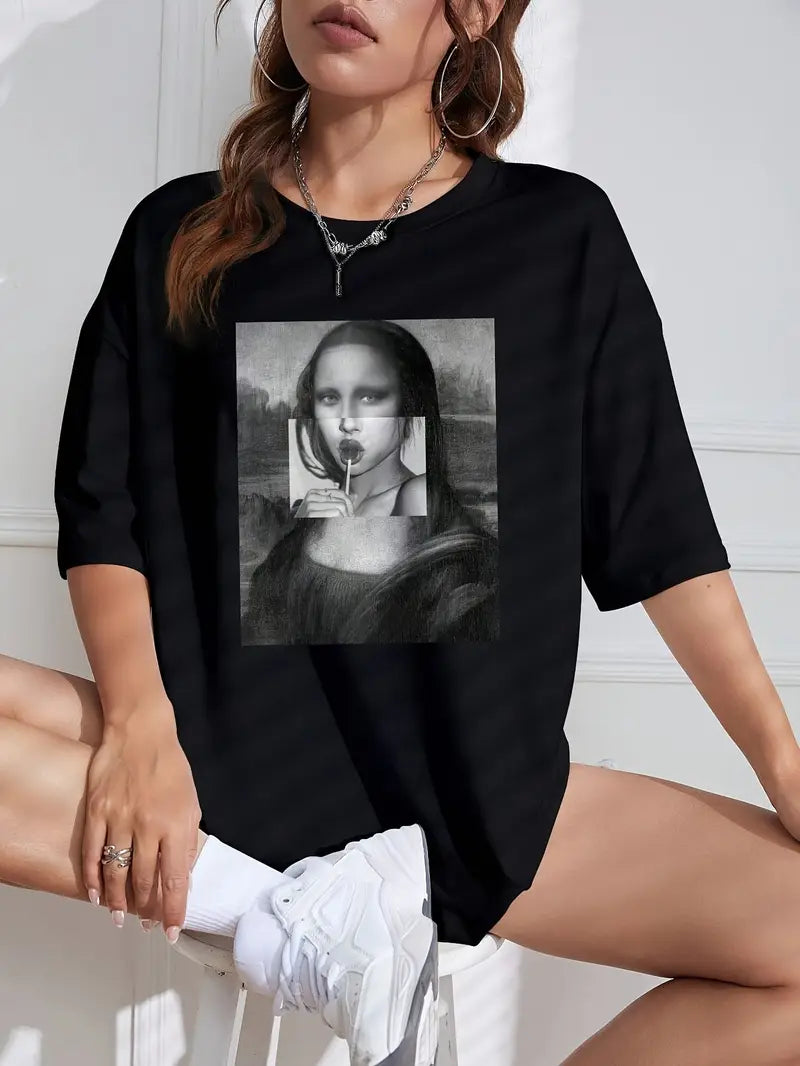 Camiseta Oversized Monalisa Lollipop EF MEIO