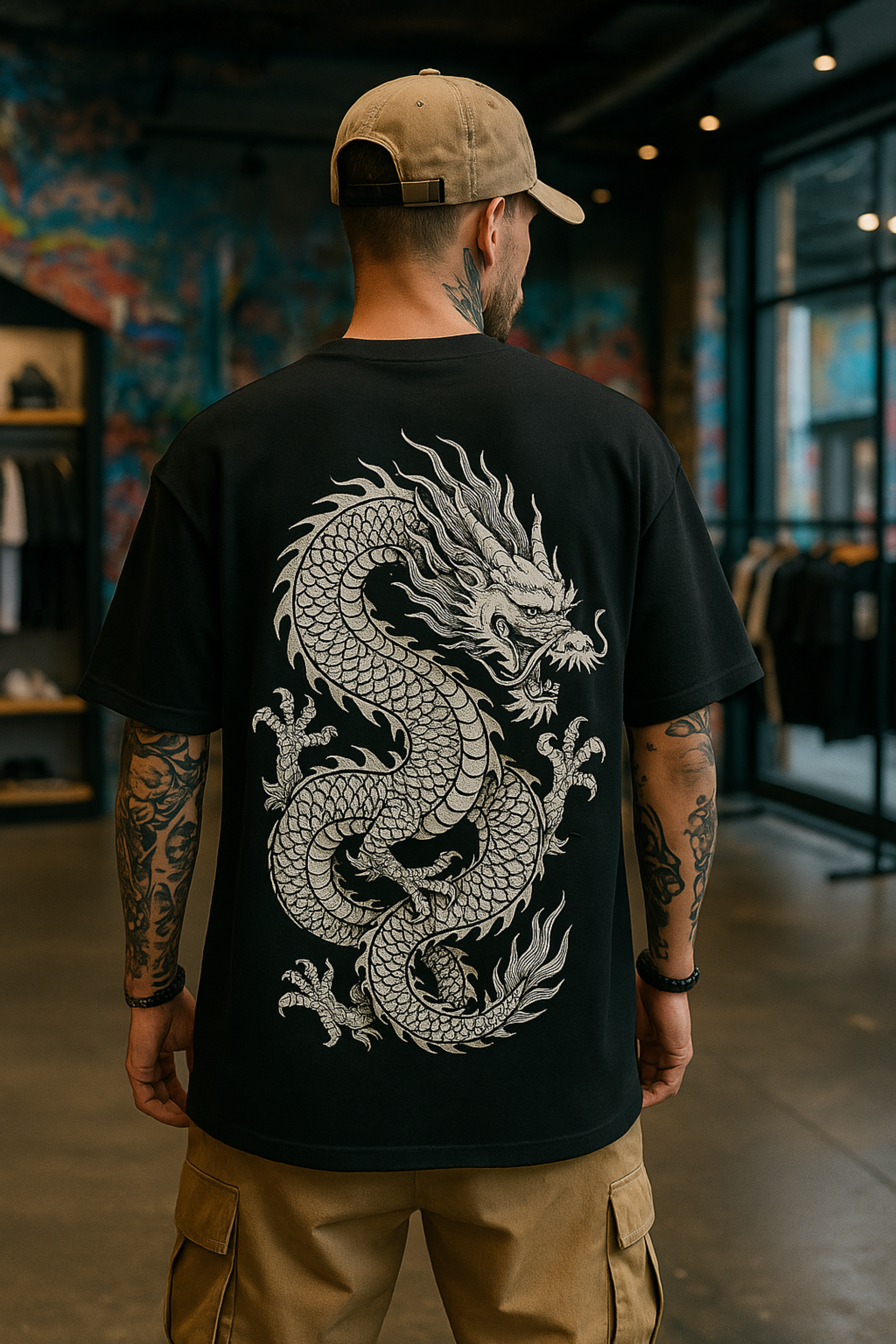 Camiseta Oversized Dragão Oriental EC