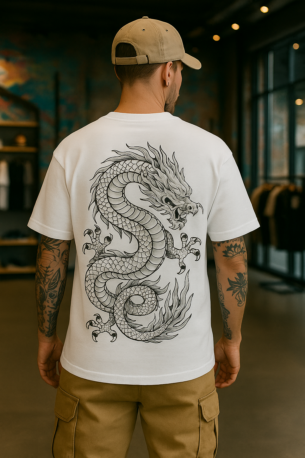 Camiseta Oversized Dragão Oriental EC