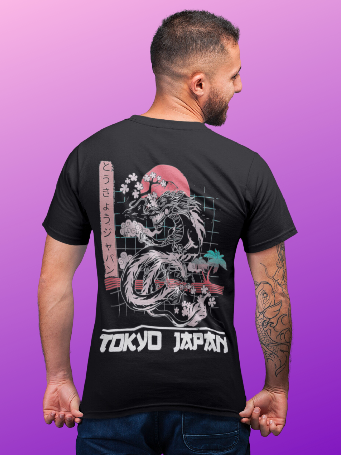 Kit Camiseta 3 Unidades (Tokyo Japan - Hyper Skull - Red Dragon) ESTAMPAS COSTAS