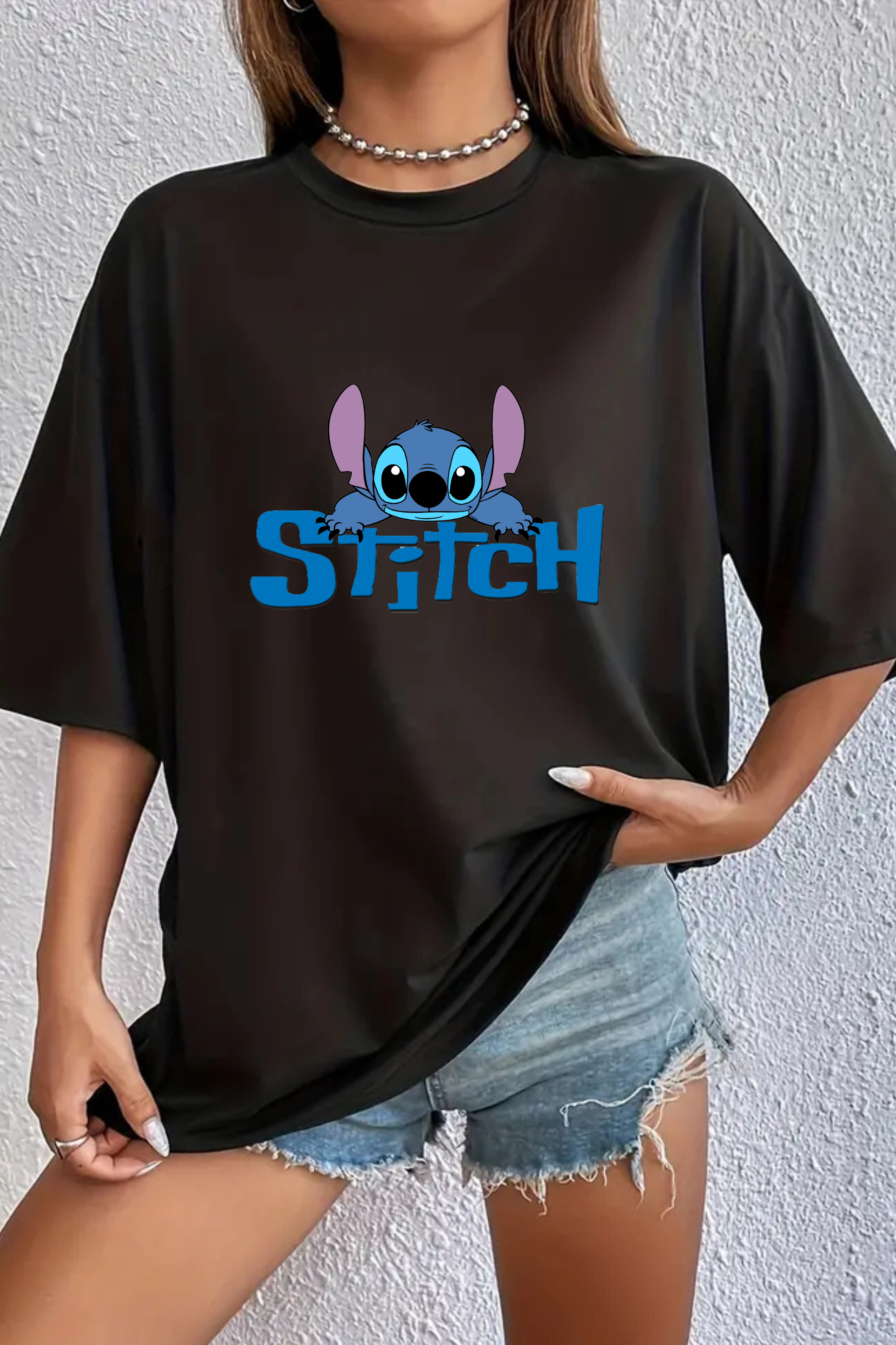 Camiseta Oversized Stitch Deitado EF MEIO
