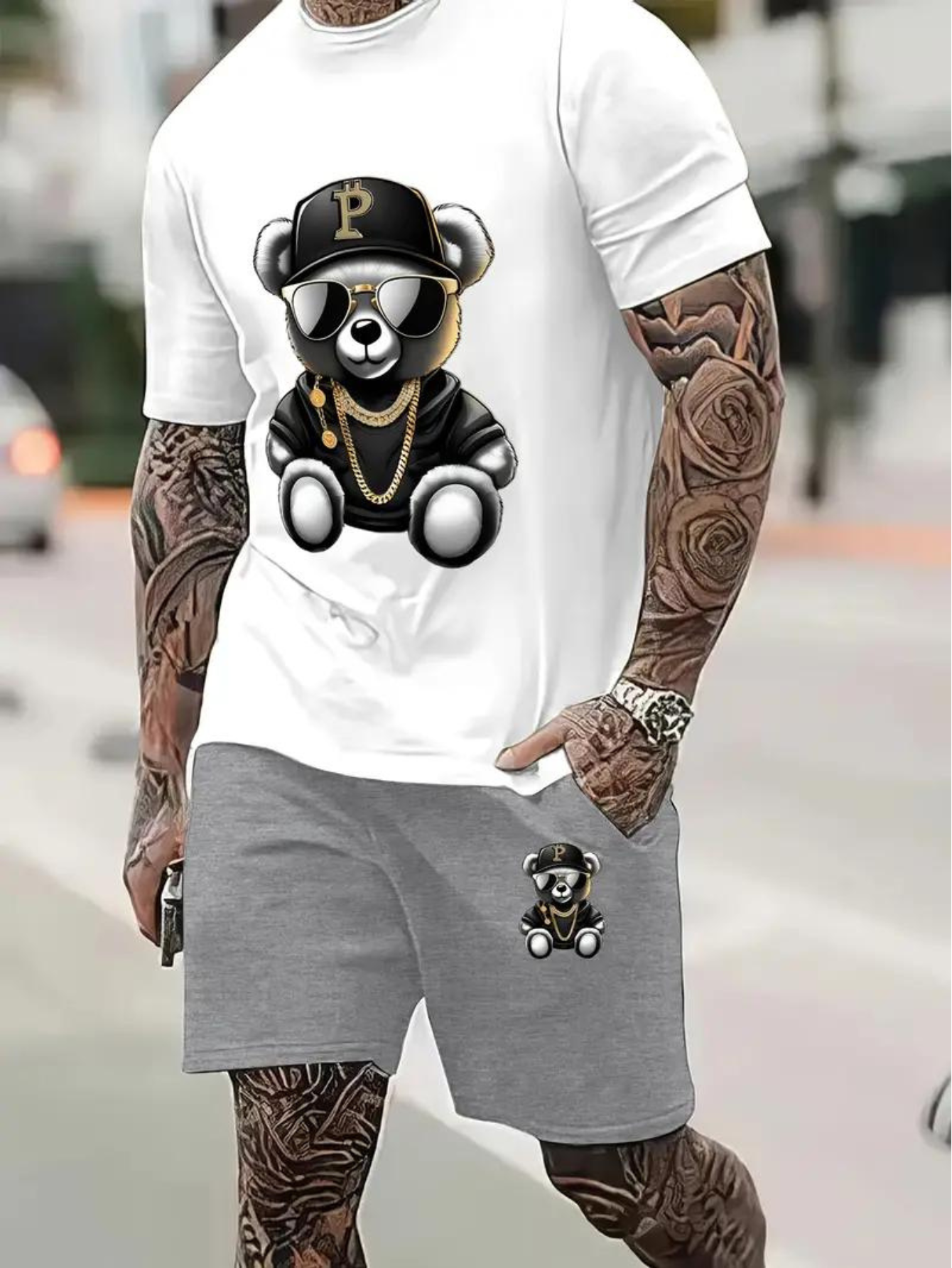 Kit Camiseta e Bermuda Black Bear