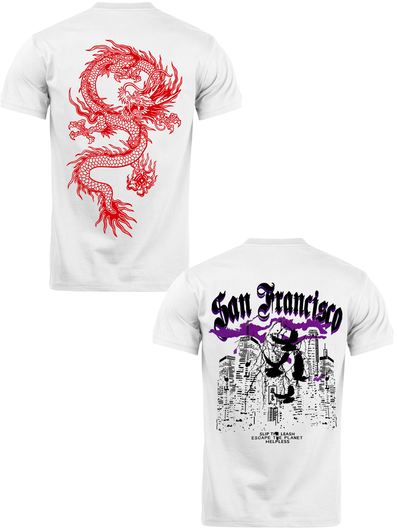 Kit Camiseta 2 Unidades (Red Dragon - San Francisco) ESTAMPA COSTAS