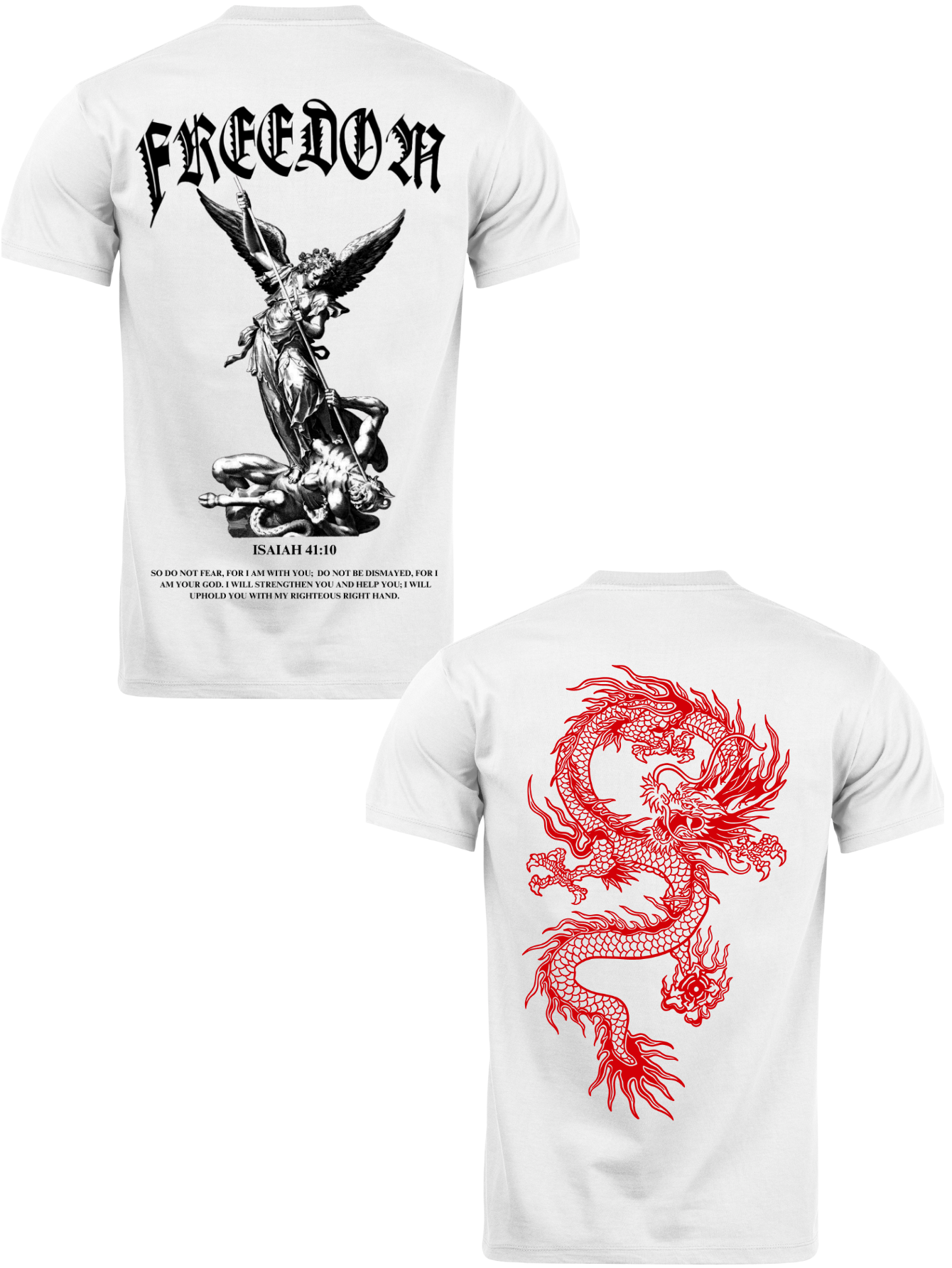Kit Camiseta 2 Unidades (Freedom Angel - Red Dragon) ESTAMPA COSTAS