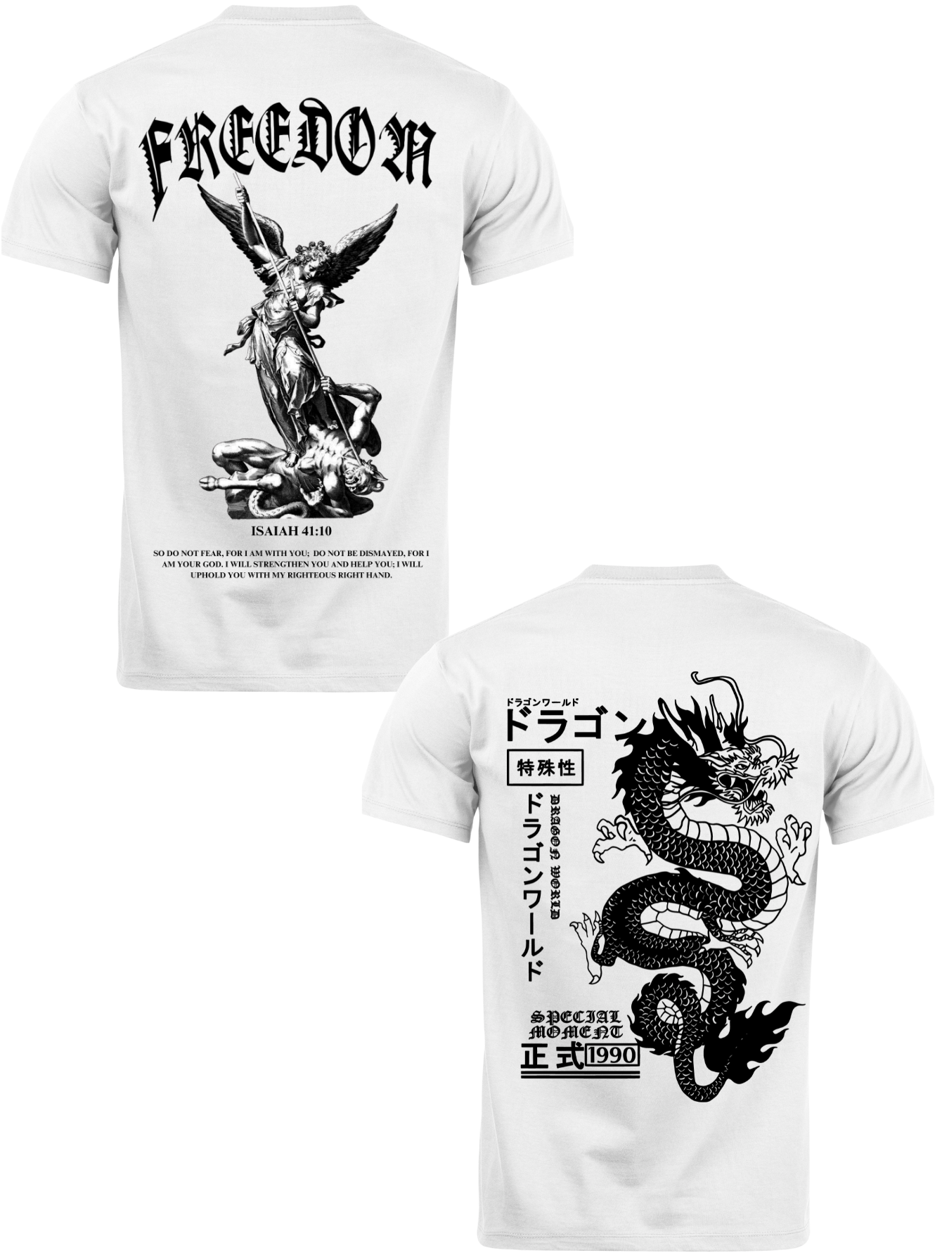 Kit Camiseta 2 Unidades (Freedom Angel - Dragon's Legacy) ESTAMPA COSTAS