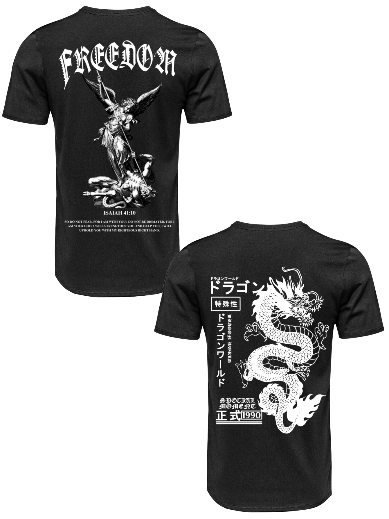 Kit Camiseta 2 Unidades (Freedom Angel - Dragon's Legacy) ESTAMPA COSTAS