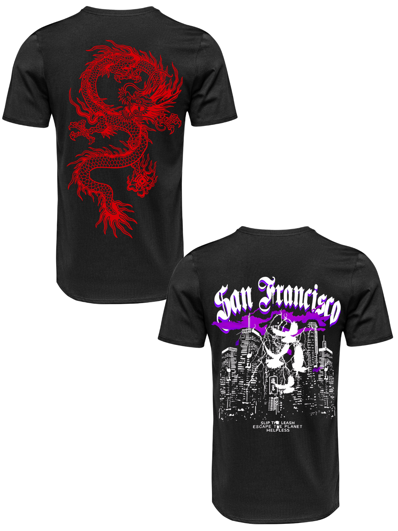 Kit Camiseta 2 Unidades (Red Dragon - San Francisco) ESTAMPA COSTAS
