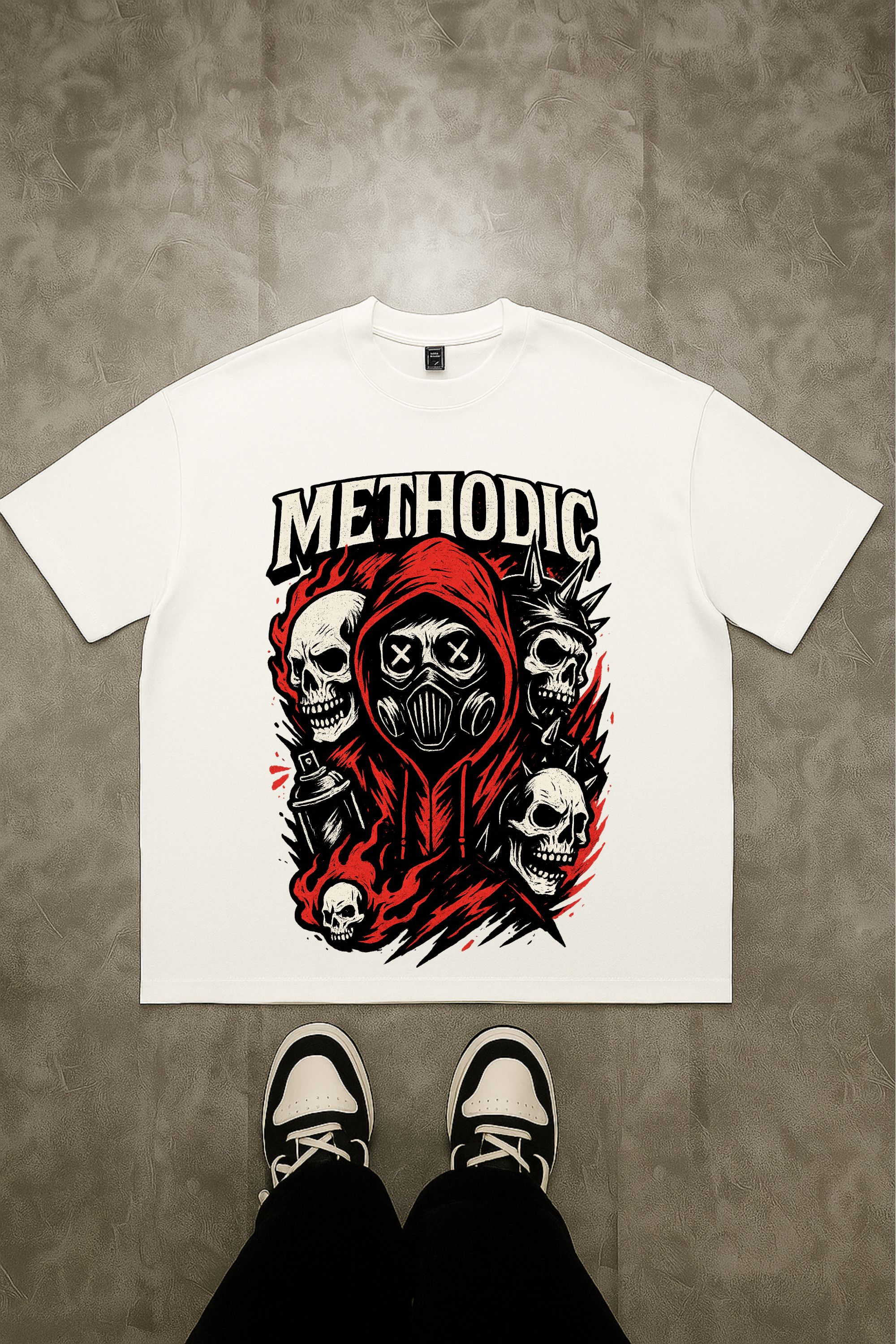 Camiseta Oversized Methodic Caveiras do Rock EF