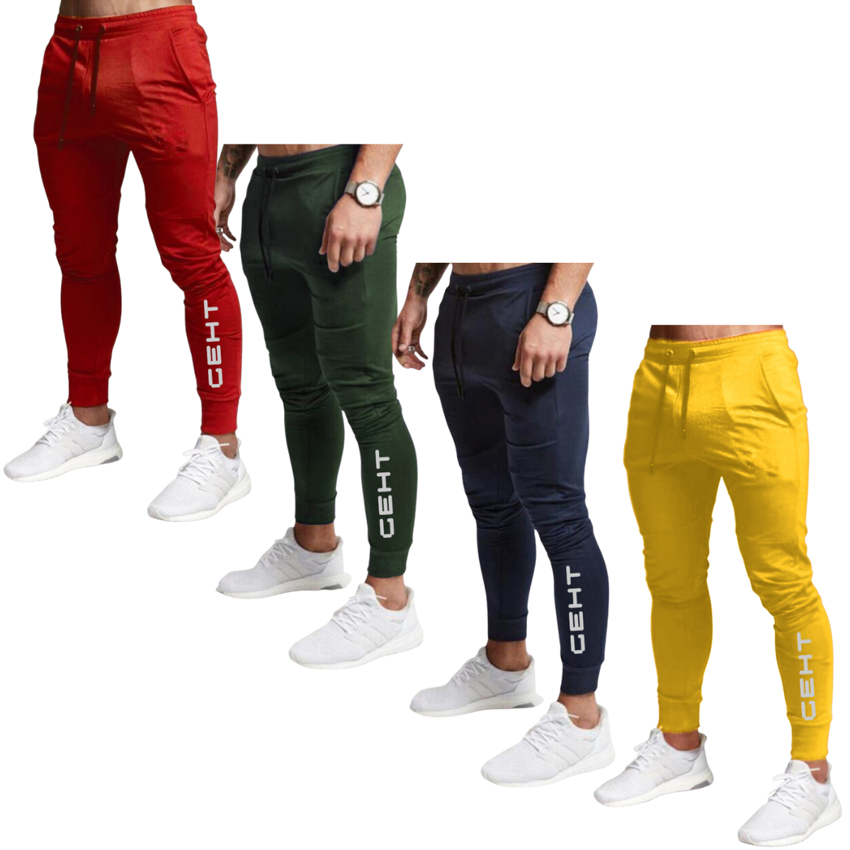 Kit 4 unidades Calça de Moletom Geht Preto e Branco Canela