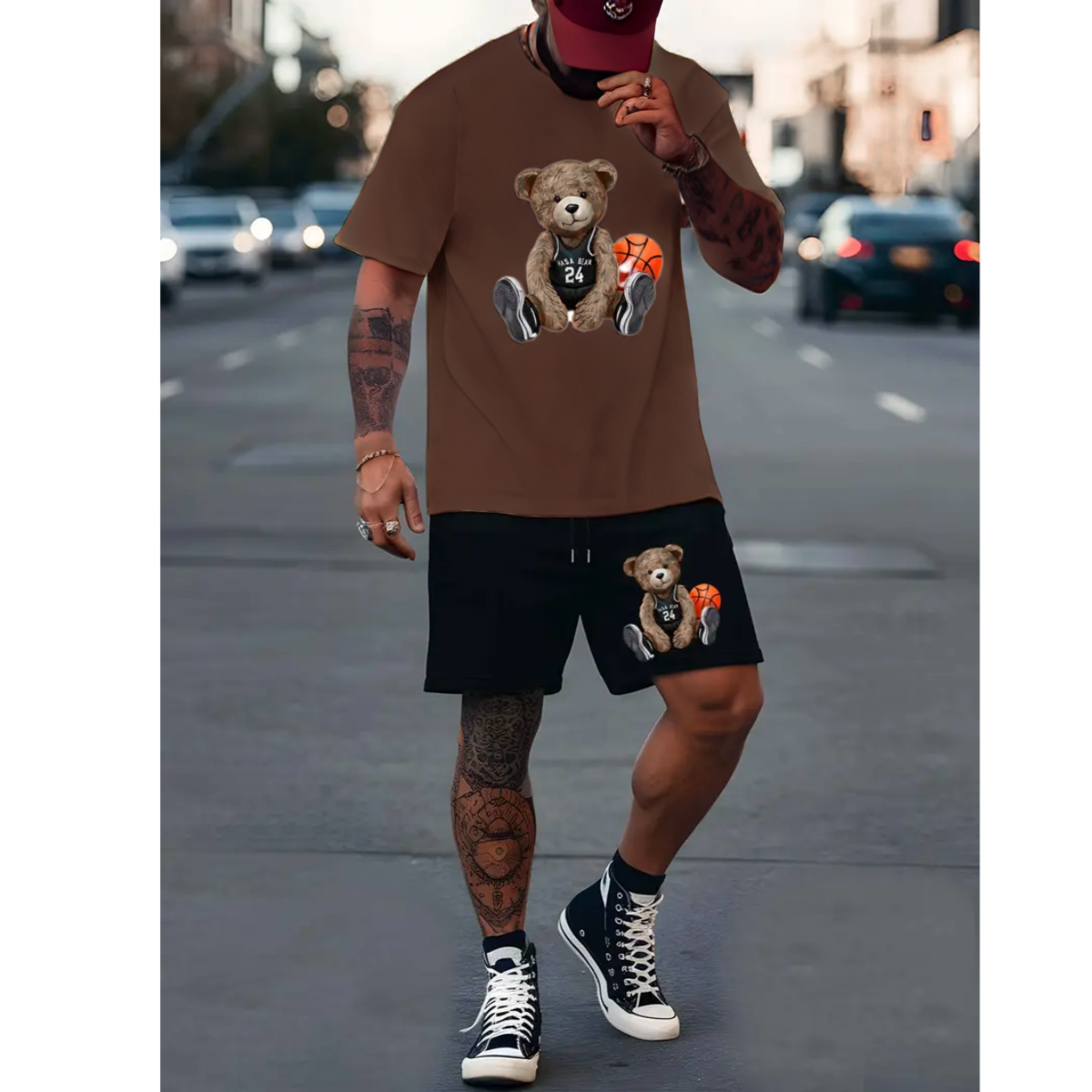 Kit Camiseta e Bermuda Basquete Bear