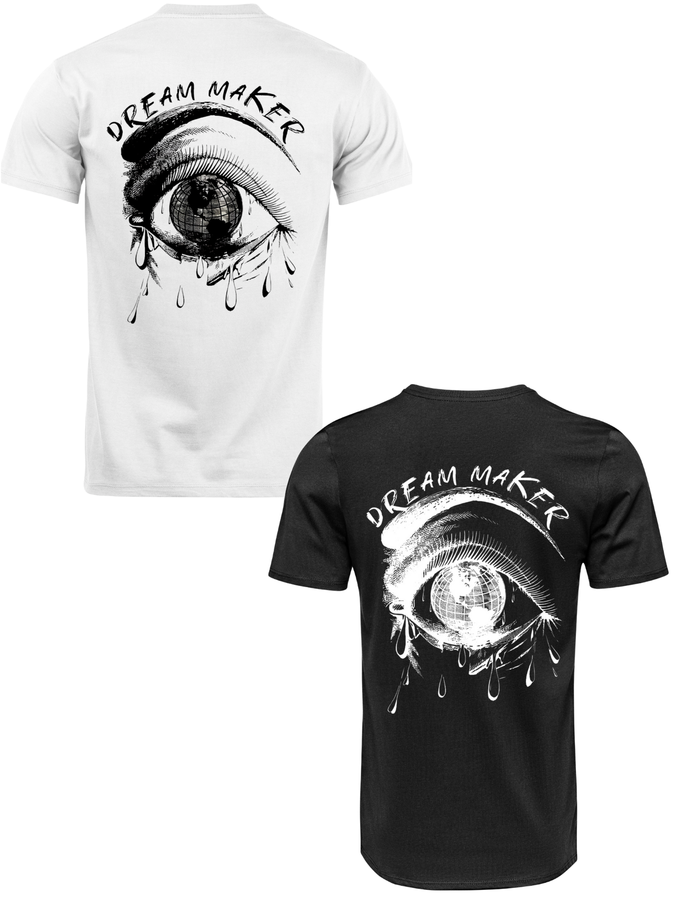 Kit Camiseta 2 Unidades Branca e Preta (Dream Maker) ESTAMPA COSTAS