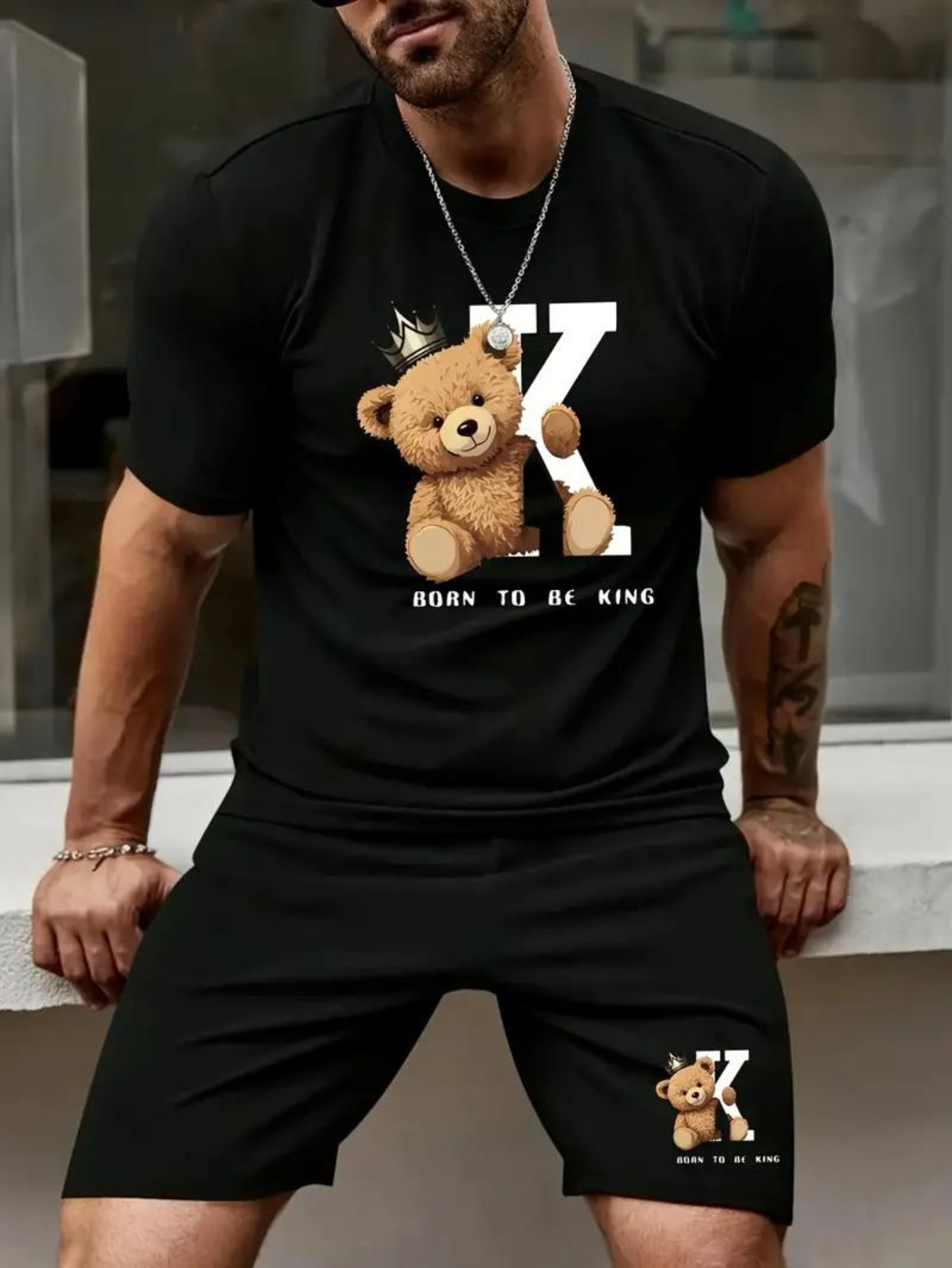 Kit Camiseta e Bermuda Born To Be King