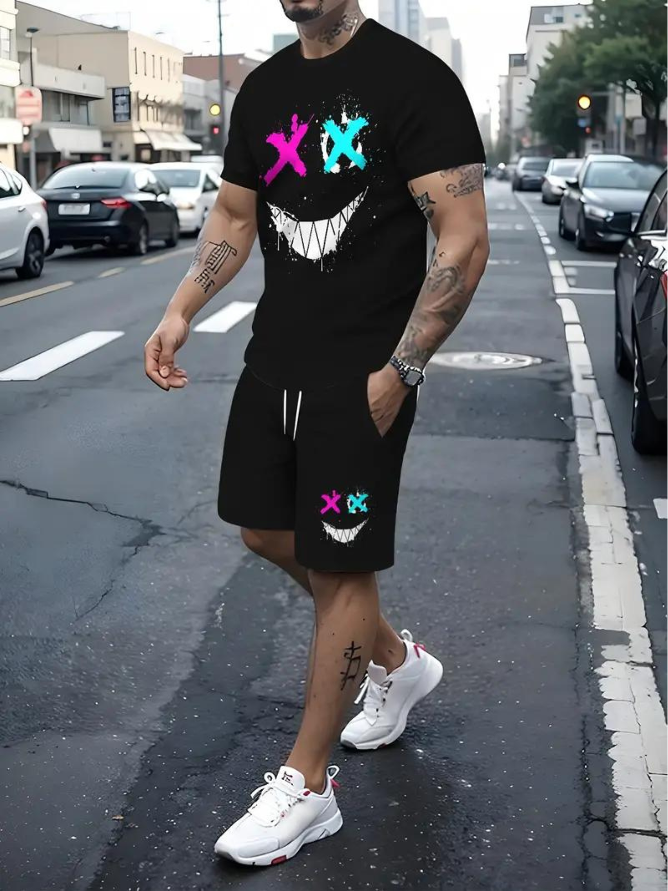 Kit Camiseta e Bermuda Smile Crazy