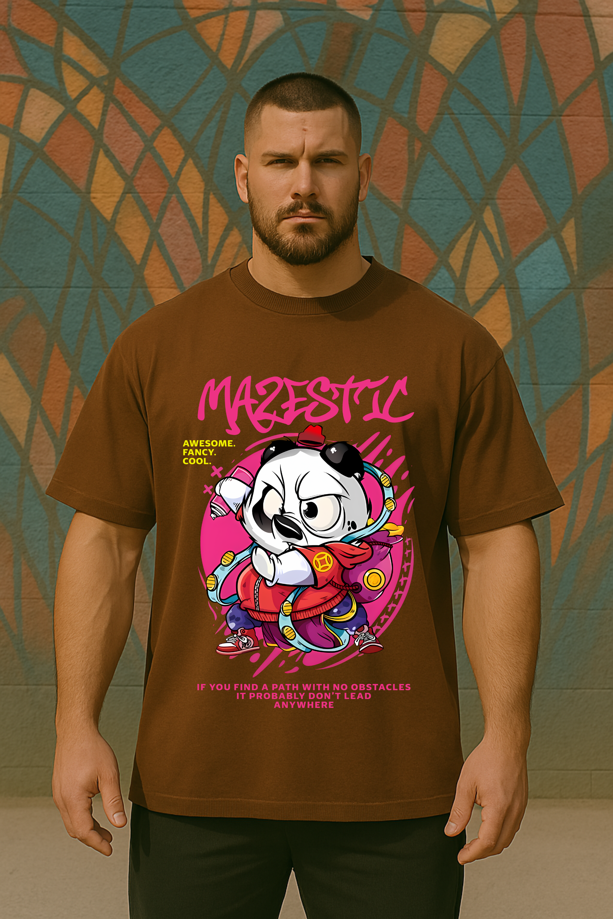 Camiseta Oversized Mazestic Panda EF M.O