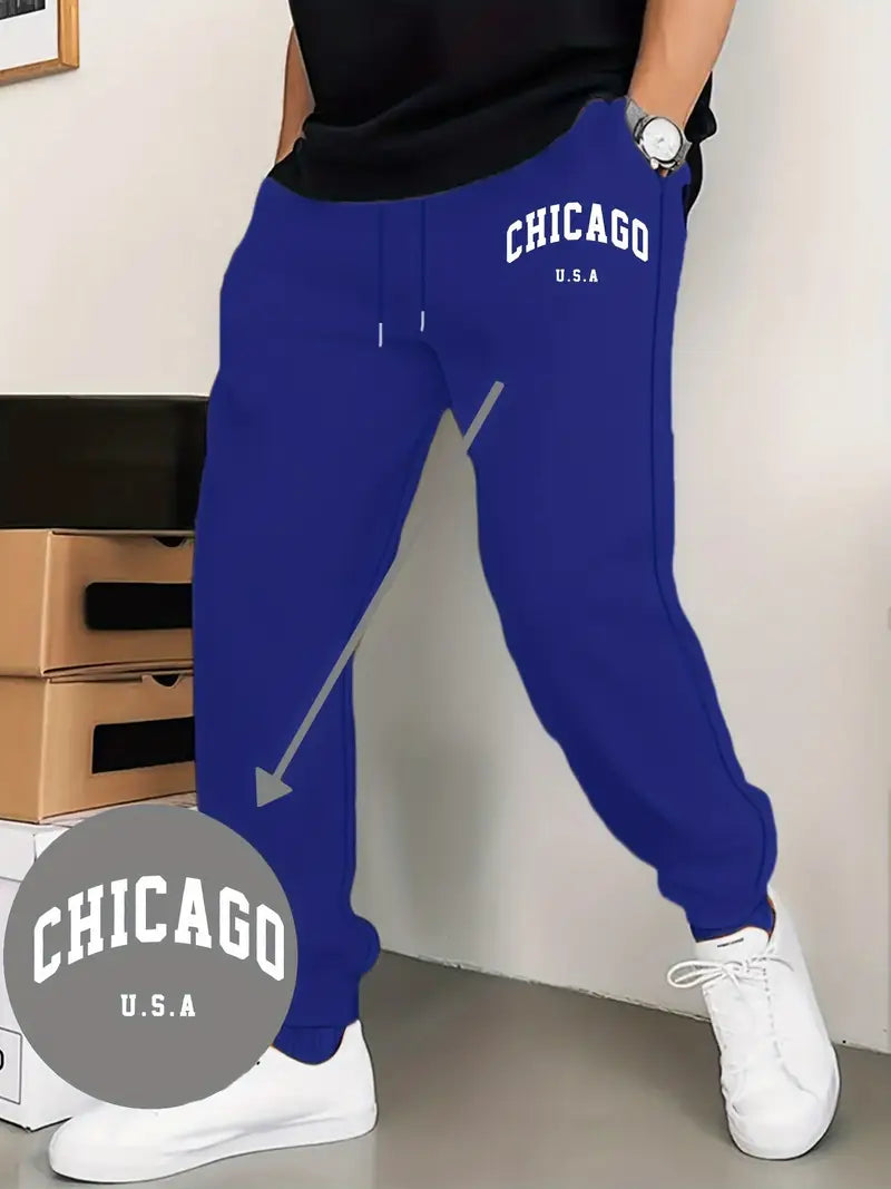 Calça Moletom Chicago USA Bolso