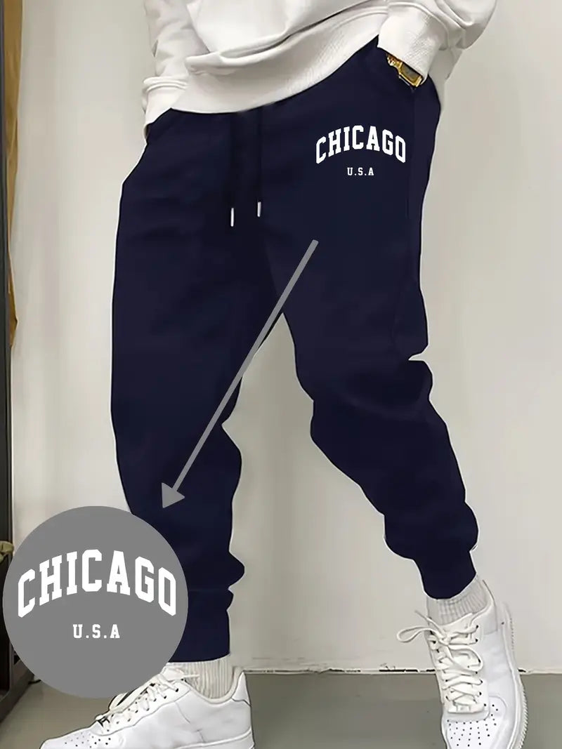 Calça Moletom Chicago USA Bolso